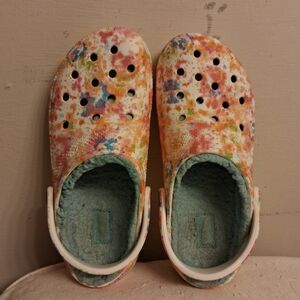 Womens Tie-Dye Fleece-Lined Clog - Multicolor CROCS Mens 8, Womens 10